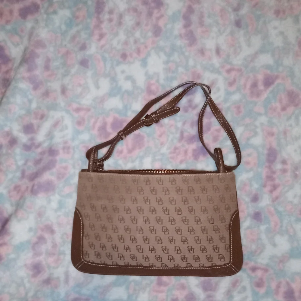 Dooney &‎ Bourke Brown Signature Wristlet Clutch